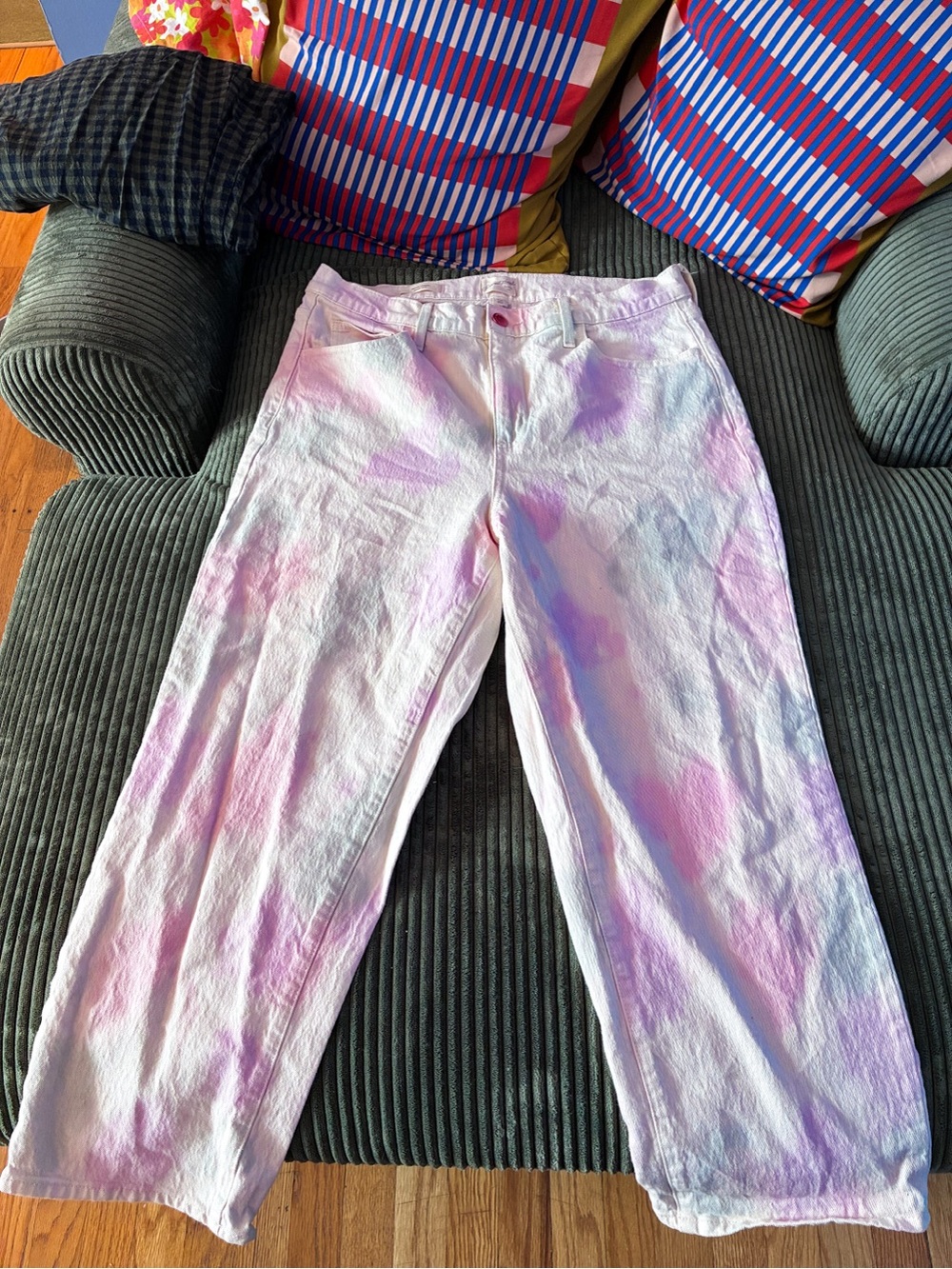 Universal Thread High Rise Vintage Straight Crop Tie Dye Jean - Picture 2 of 2